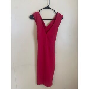 Lulus‎ Dress Red Sleeveless Bodycon Cocktail Party V Neck Mini Dress Small